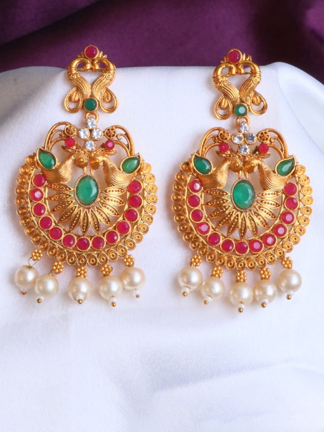 

ROFARWORD Gold-Plated Contemporary Drop Earrings