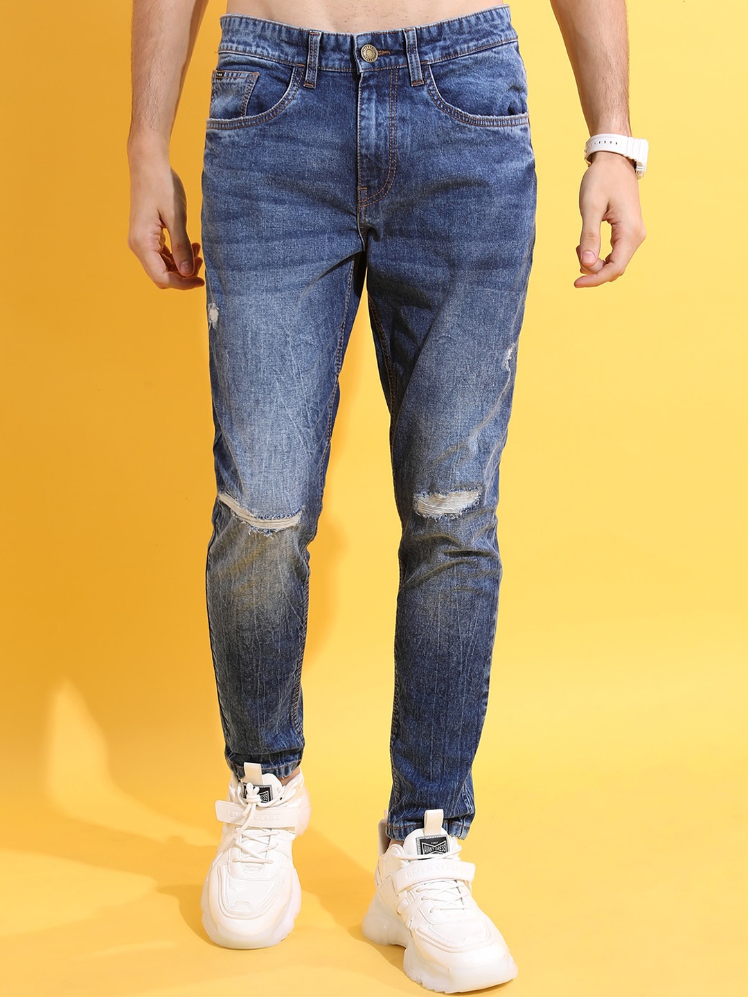 

Highlander Men Tapered Fit stretchable Jeans, Blue