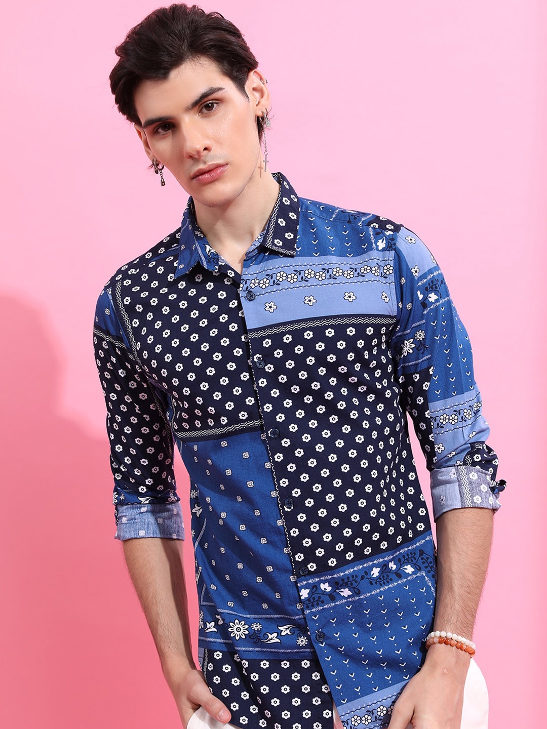 

KETCH Men Slim Fit Printed Casual Shirt, Blue