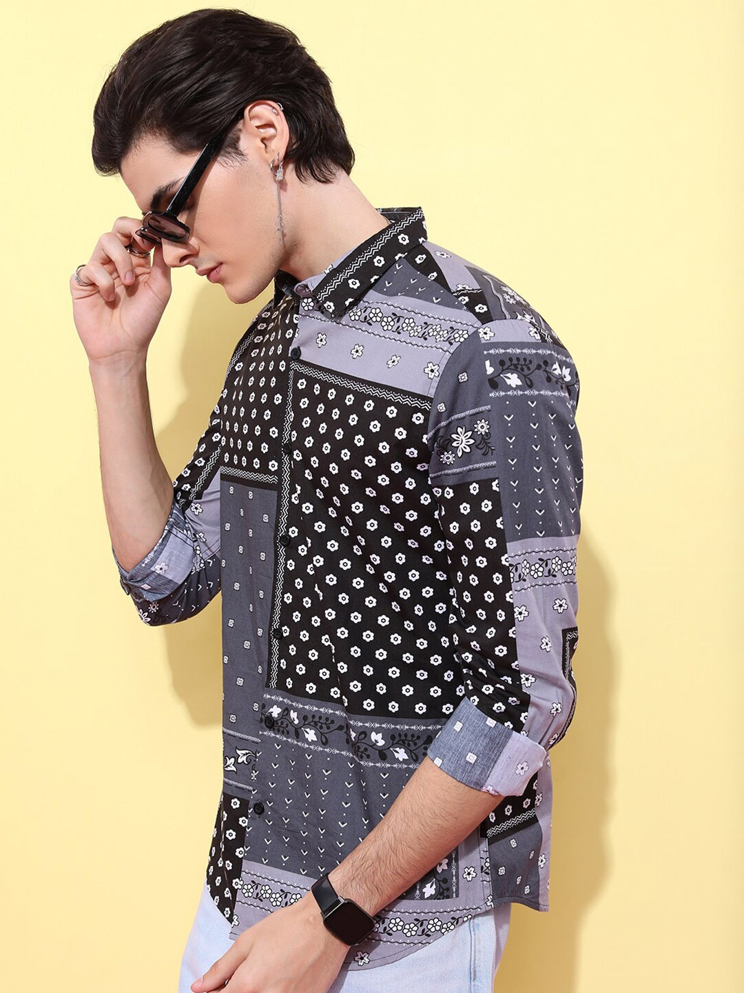 

KETCH Men Slim Fit Printed Casual Shirt, Grey