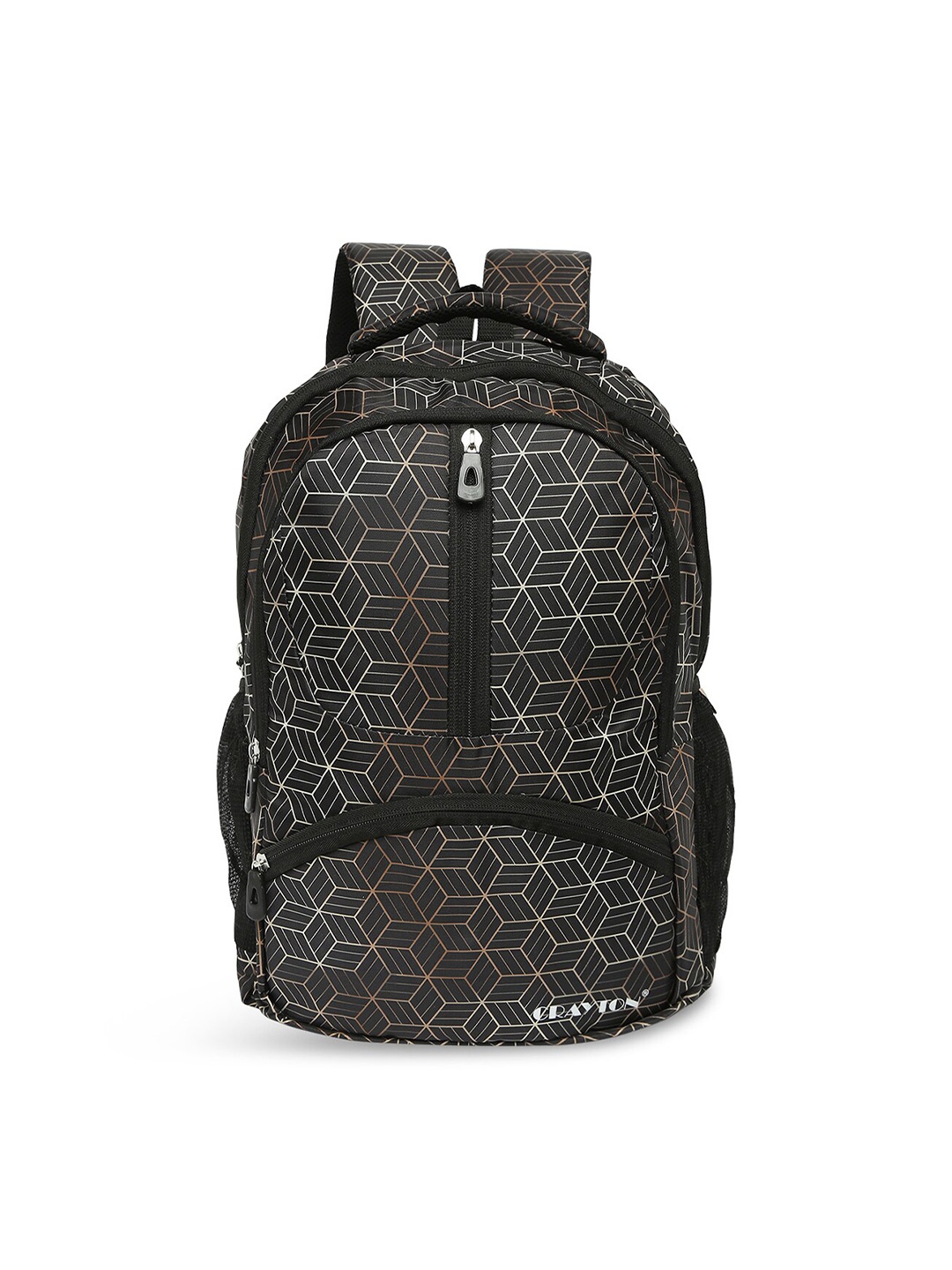 

CRAYTON Printed 15 Inch Laptop Backpack With Compression Straps, Black