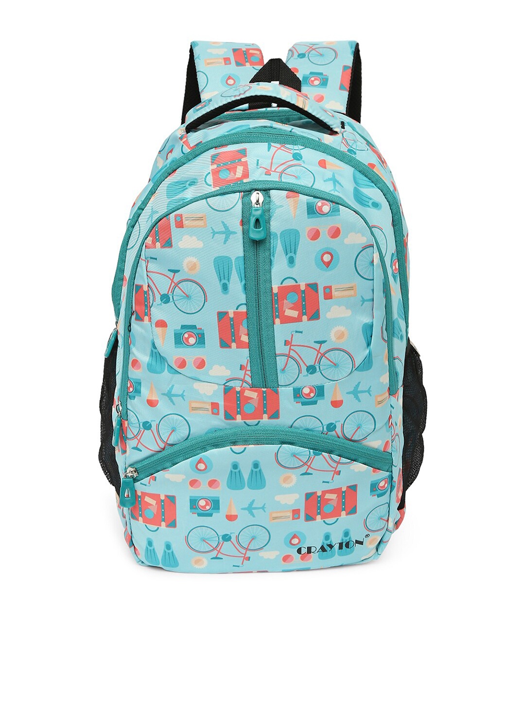 

CRAYTON Printed 15 Inch Laptop Backpack With Compression Straps, Blue