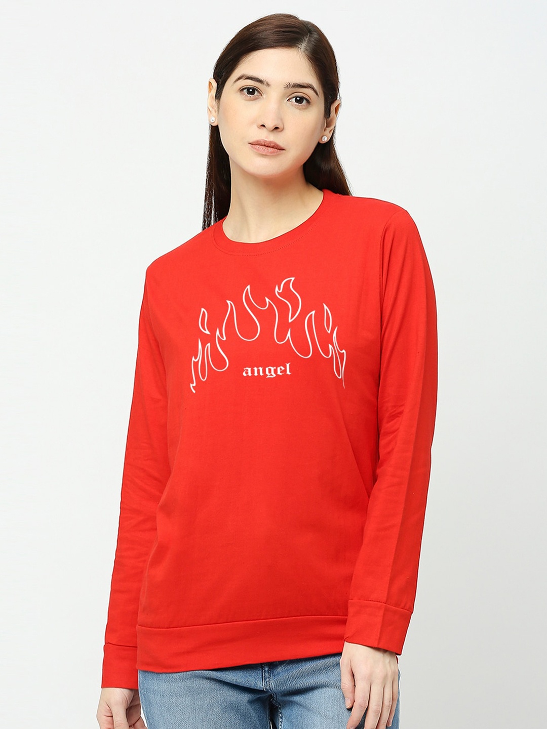 

STATUS MANTRA Typography Printed Cotton T-shirt, Red