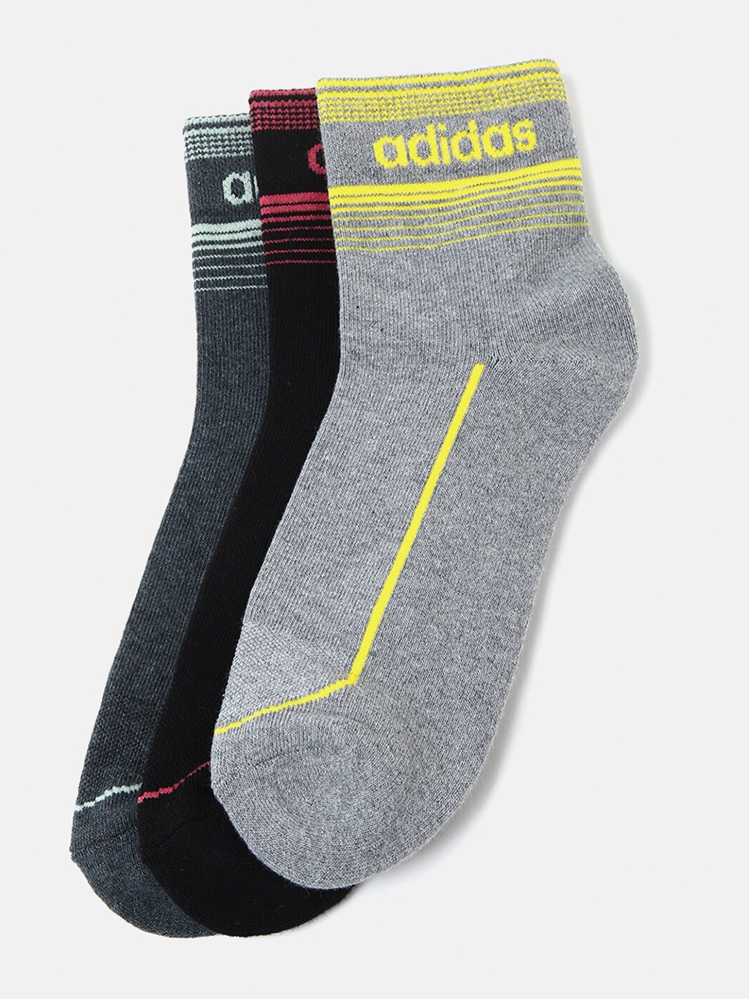 

ADIDAS Men Pack Of 3 Half Cushion Ankle Socks, Grey