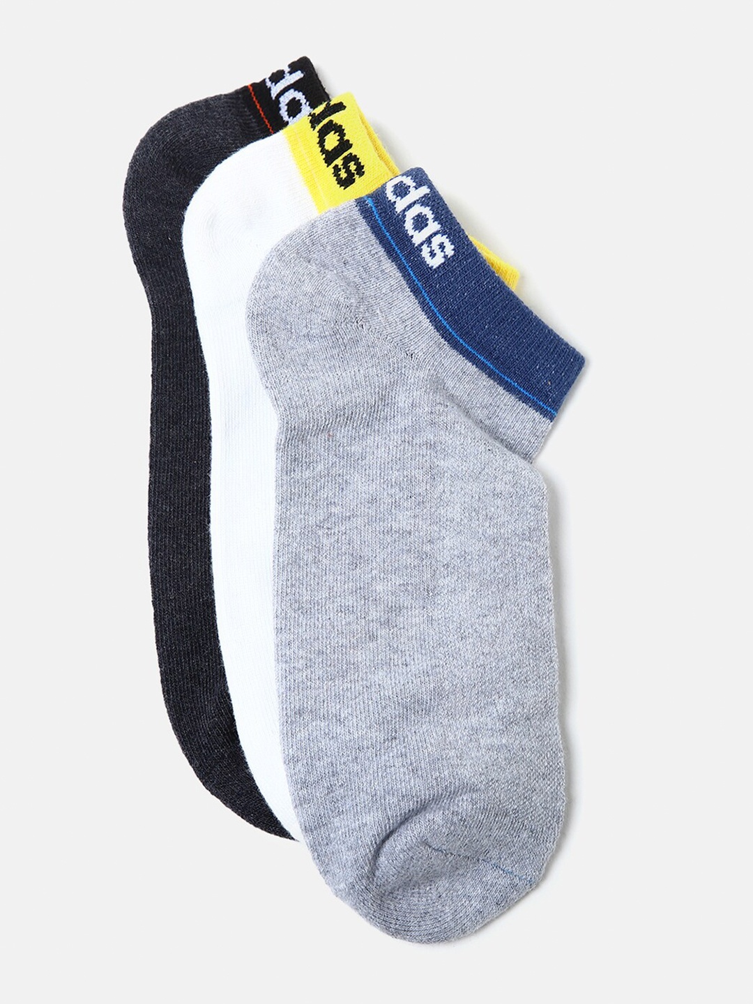 

ADIDAS Men Pack of 3 Flat Knit No Show Ankle-Length Socks, Grey