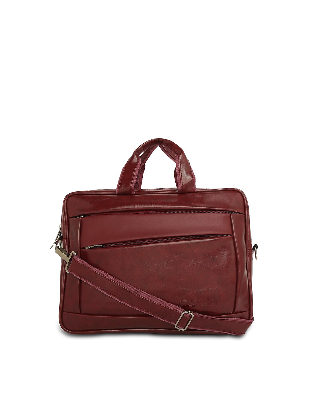 

CRAYTON Vegan Leather 15 Inch Laptop Bag, Maroon