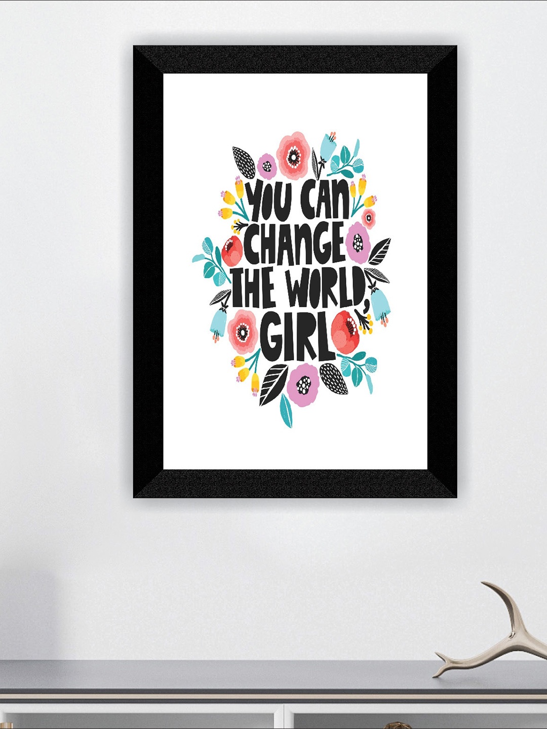 

SAF White & Black Motivational Quotes Painting UV Coating Wall Art