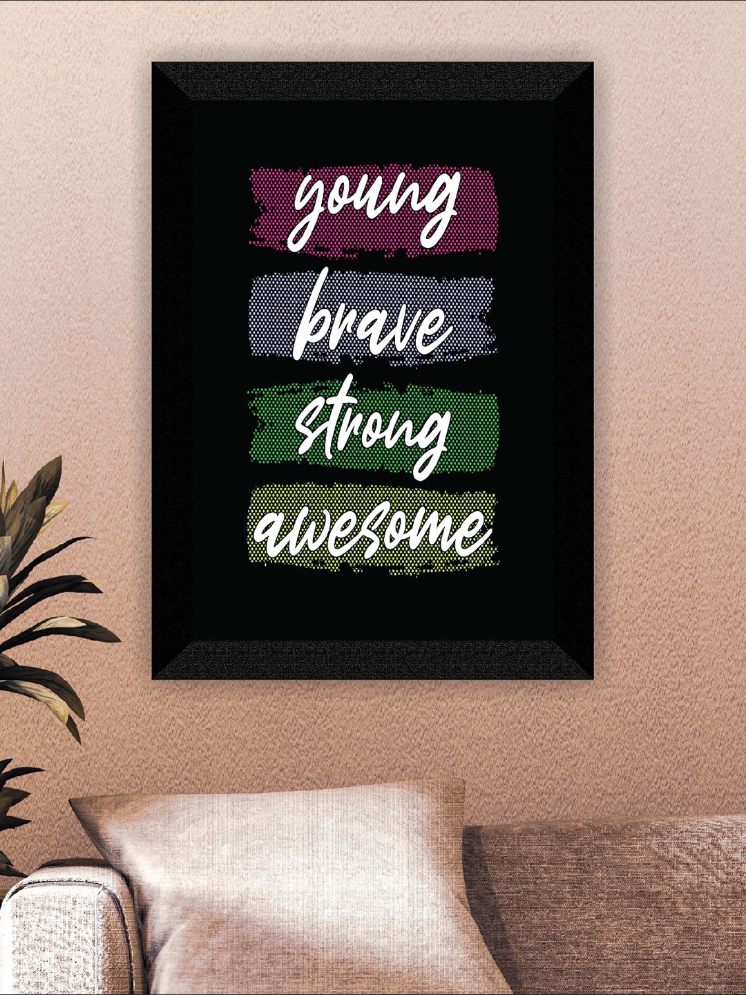 

SAF Black Motivational Quotes Printed Framed Wall Art, Multi