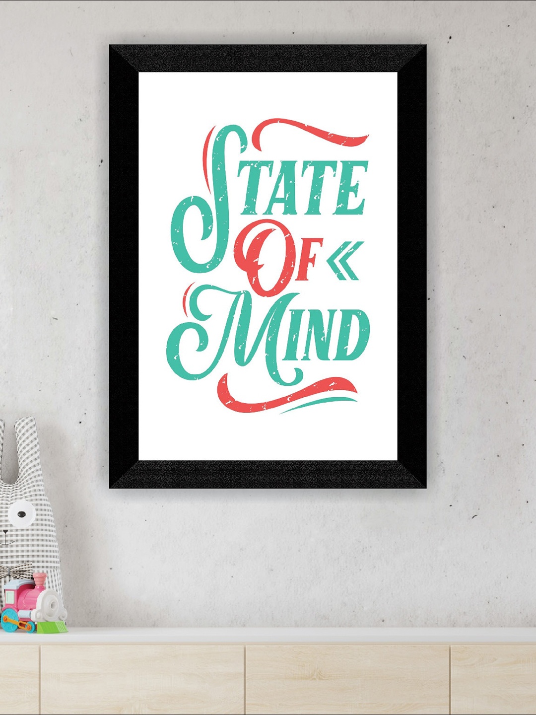 

SAF White & Green Motivational Quotes Printed UV Coating Wall Art