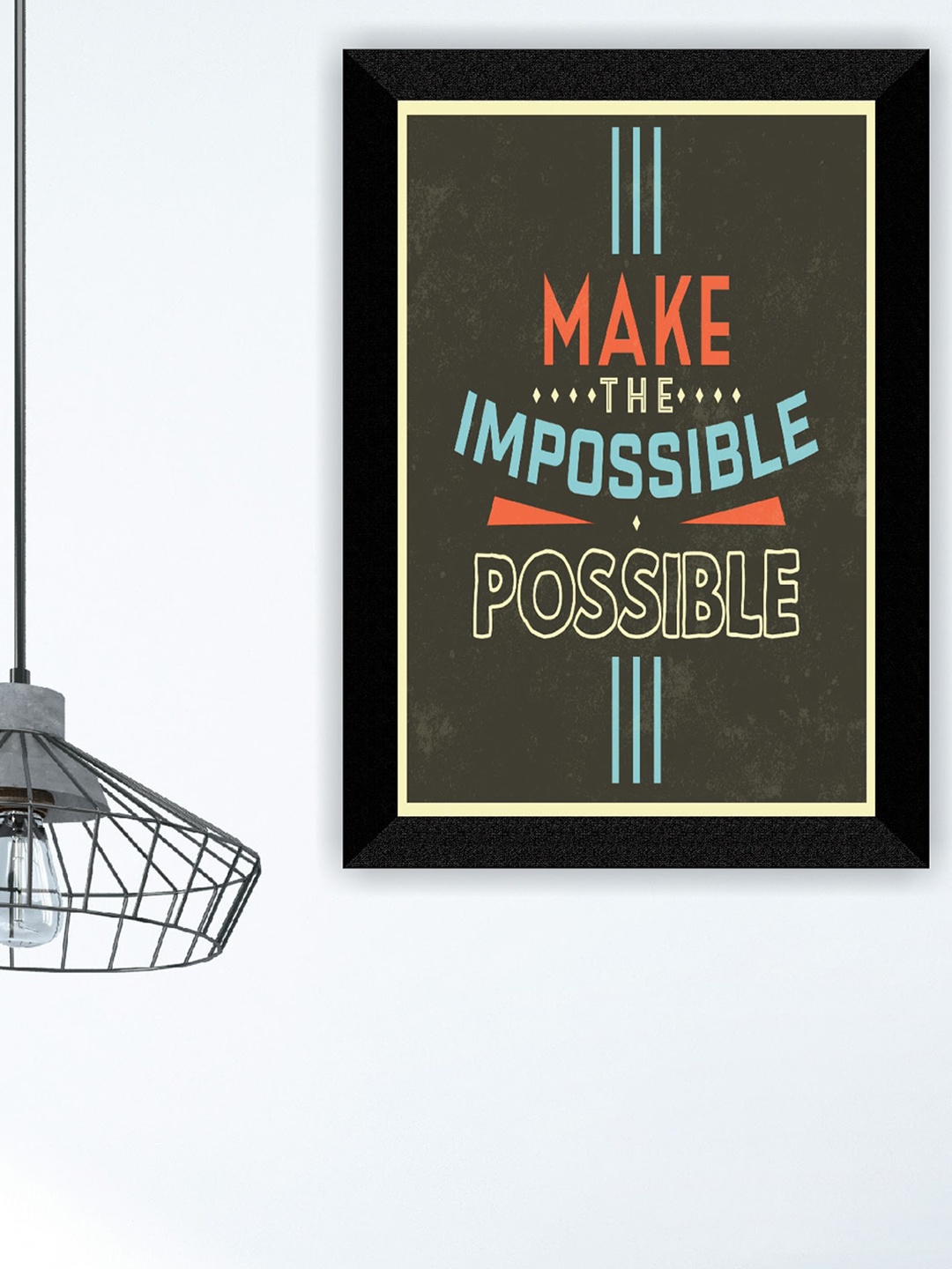 

SAF Black & Red Motivational Quotes Printed UV Coating Wall Art