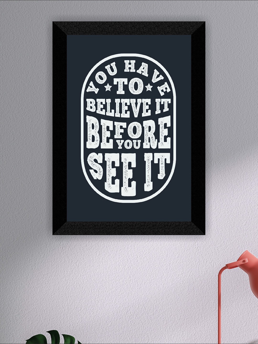 

SAF Blue & White Motivational Quotes Printed UV Coating Wall Art