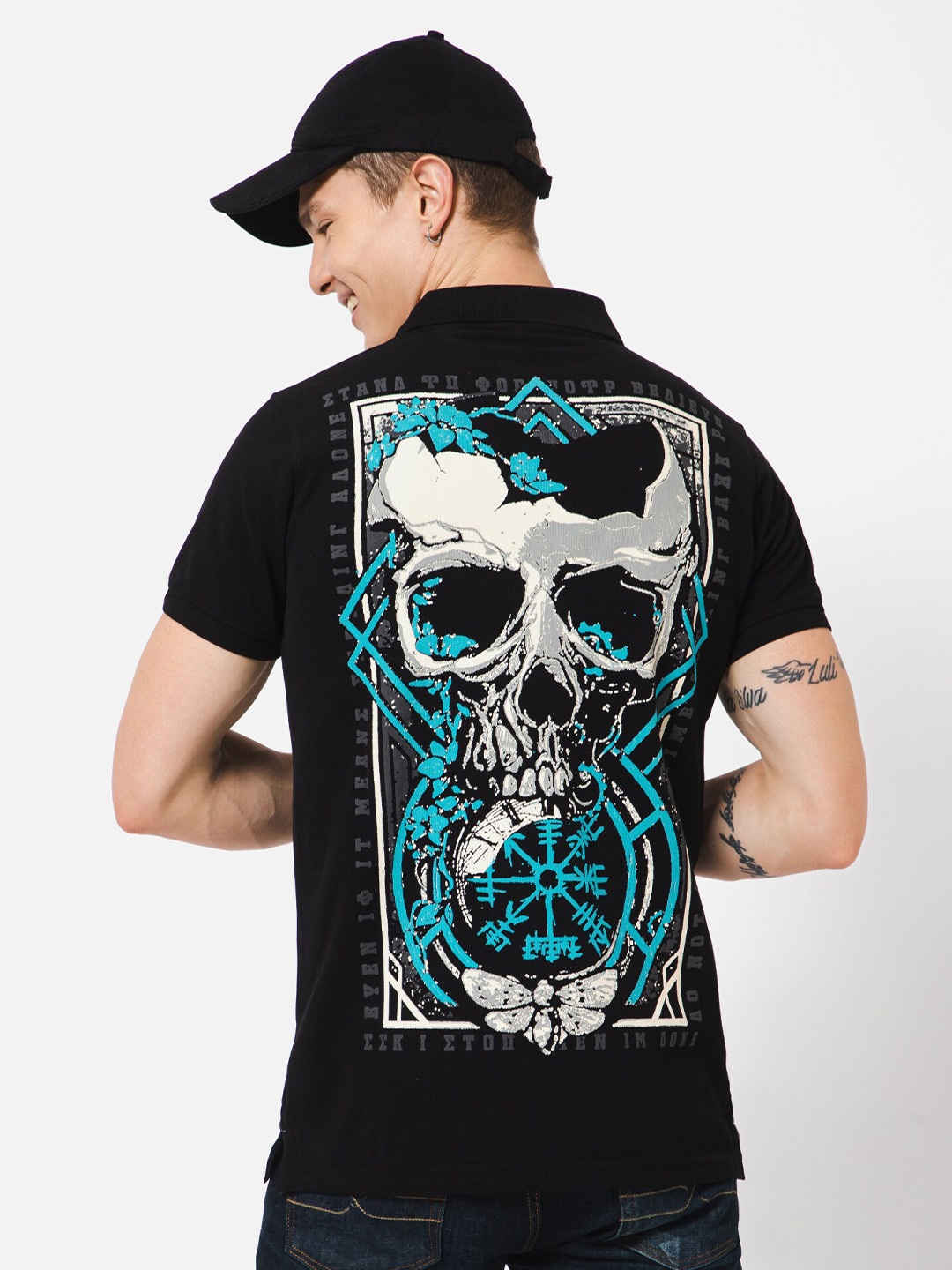 

PUNK Graphic Printed Cotton T-shirt, Black