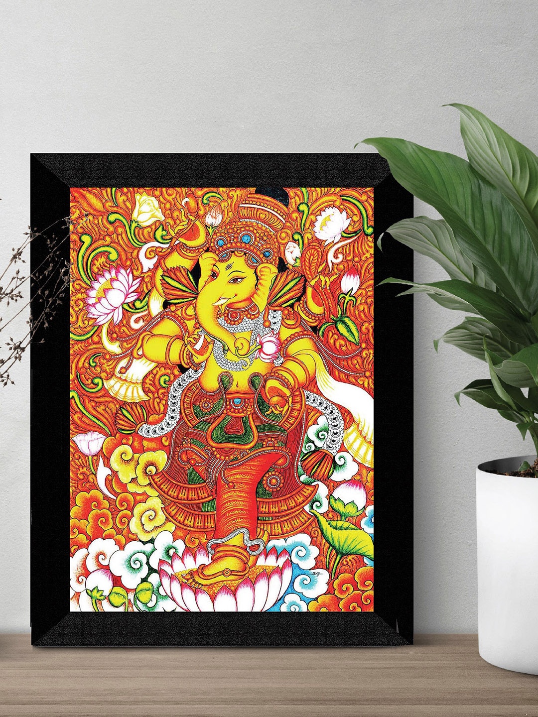 

SAF Black & Brown Printed Lord Ganesha Wall Art