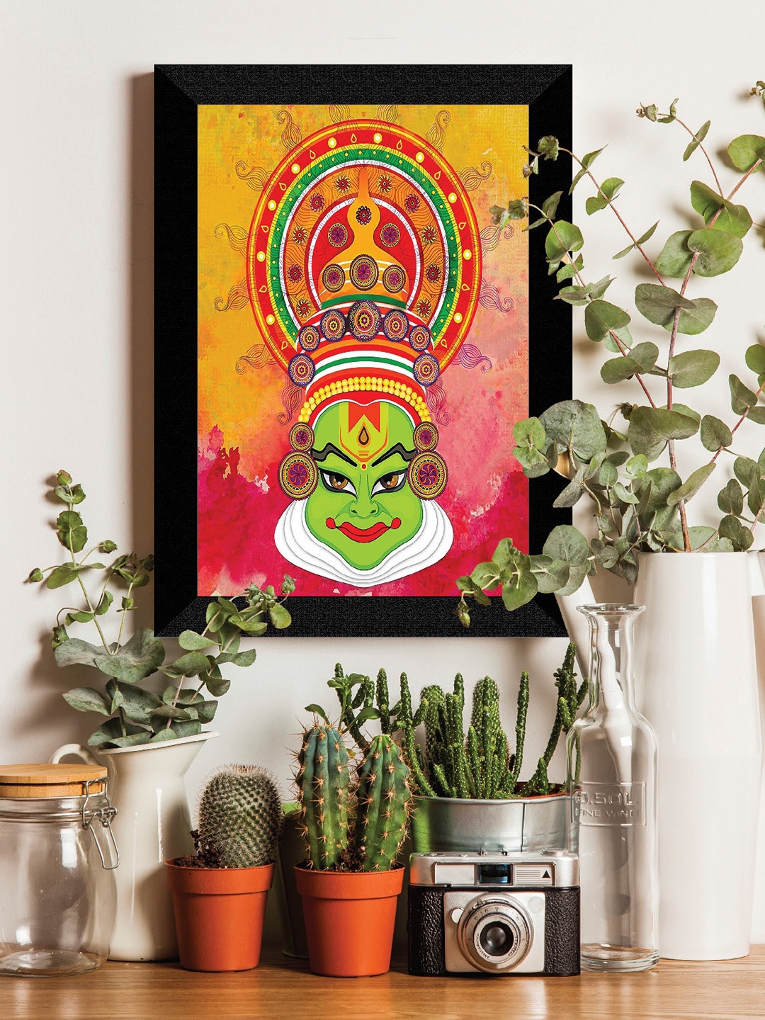 

SAF Yellow & Black Kathakali Face Painting Wall Art
