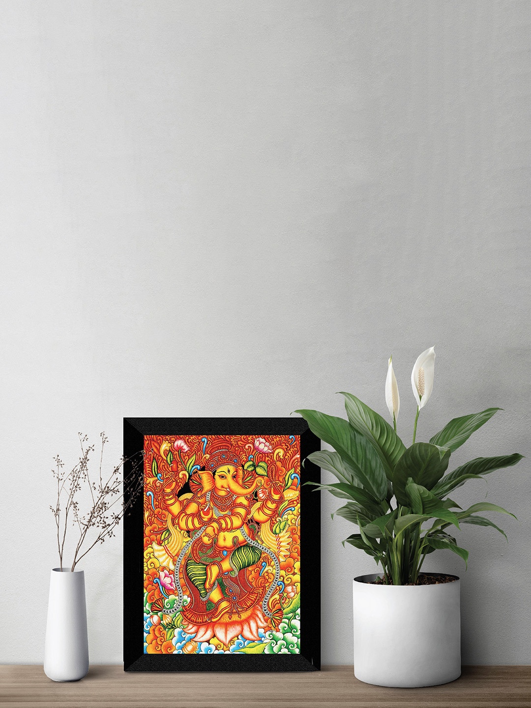 

SAF Orange & Green Lord Ganesha Printed Wall Art