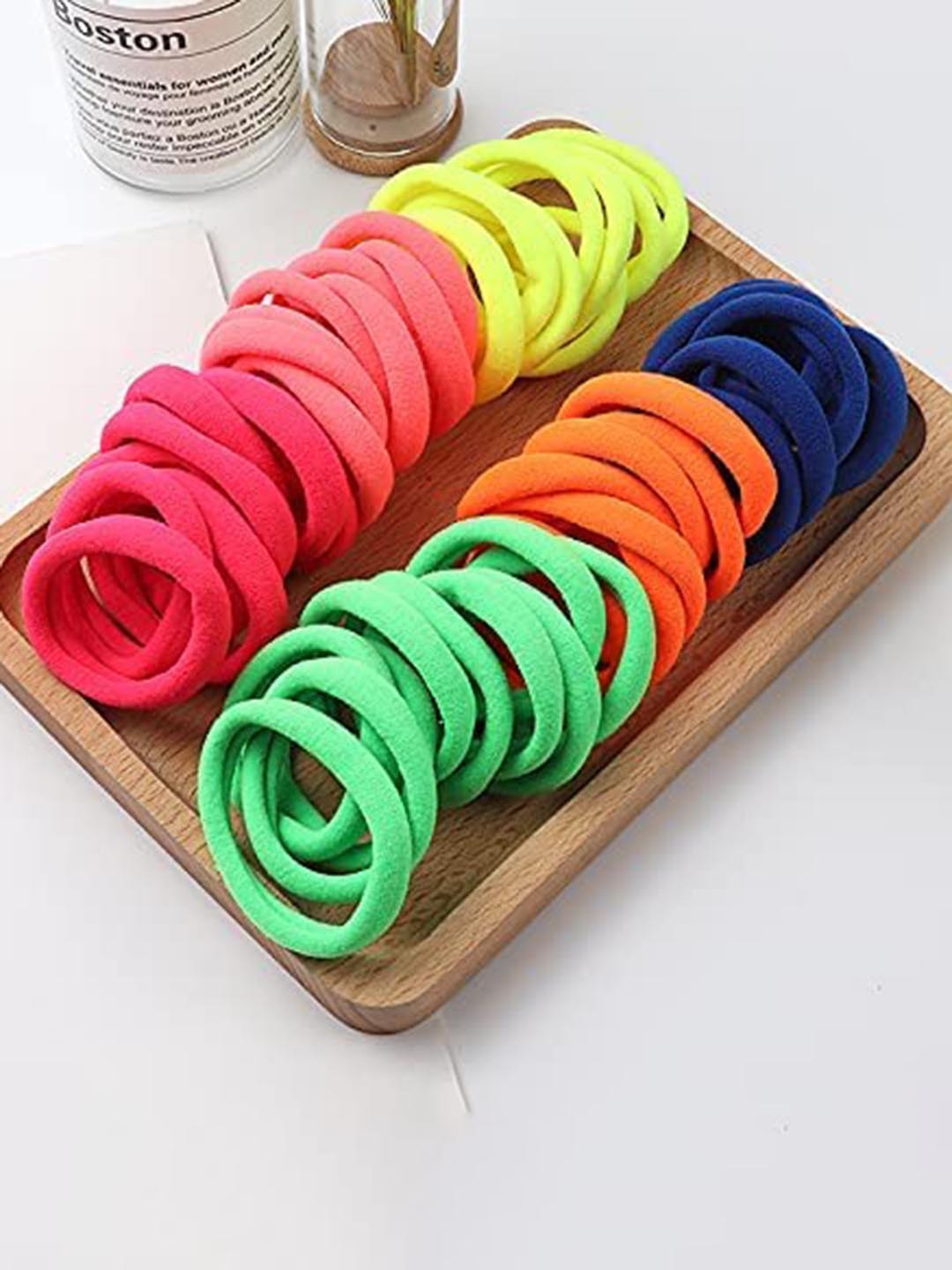 

CHRONEX Women Set Of 50 Elasticated Ponytail Holders, Green