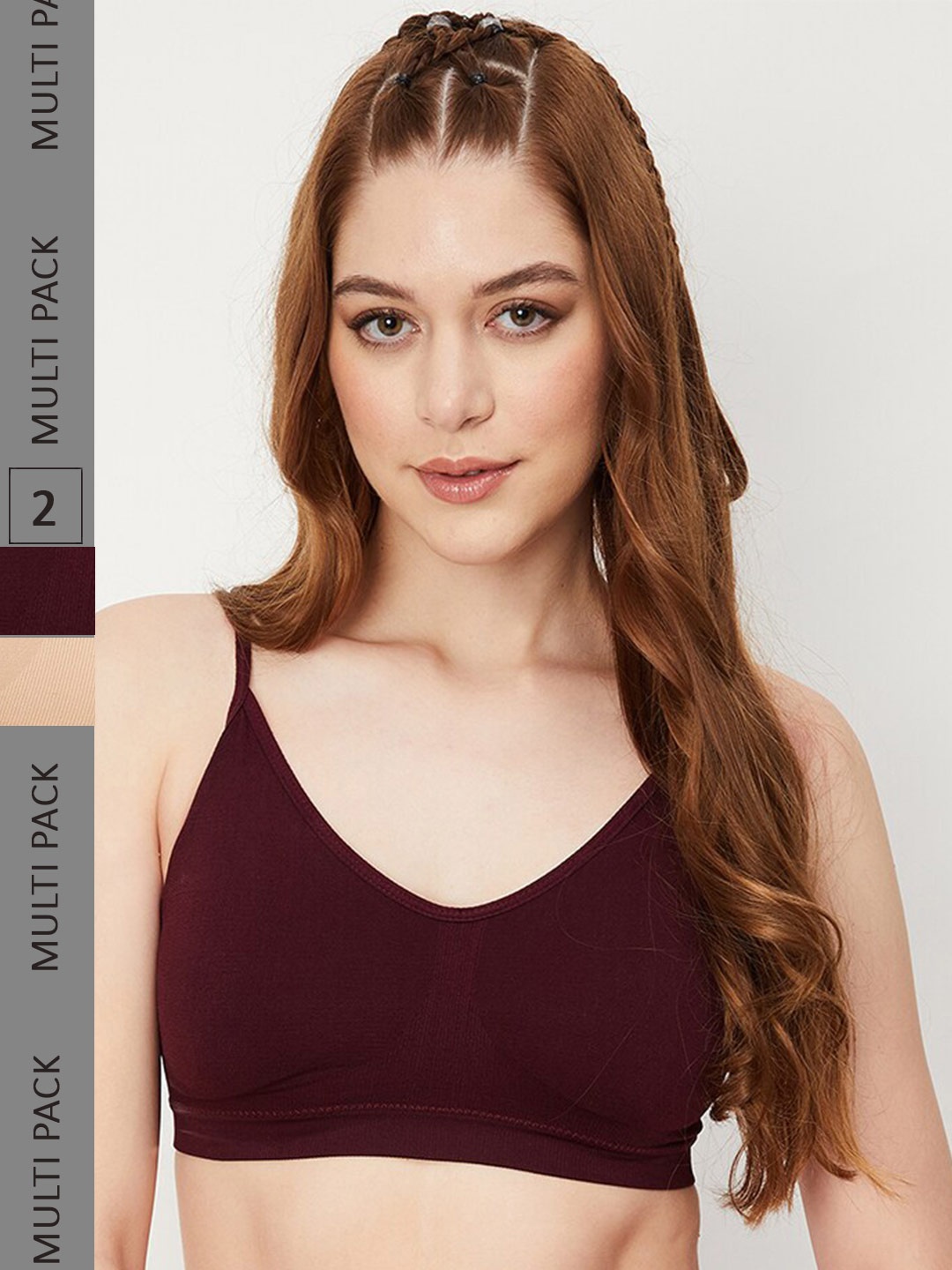 

max Pack Of 2 Seamless Non-Wired Non-Padded All Day Comfort Bra, Maroon