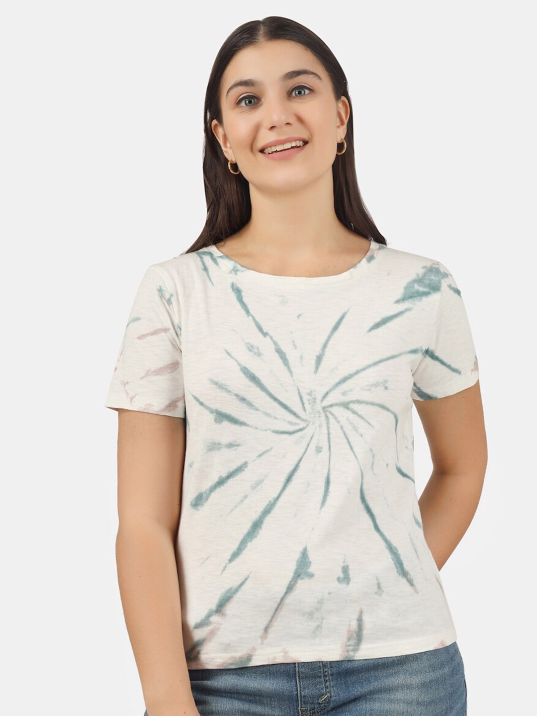 

BAESD Tie and Dye Cotton Top, Beige