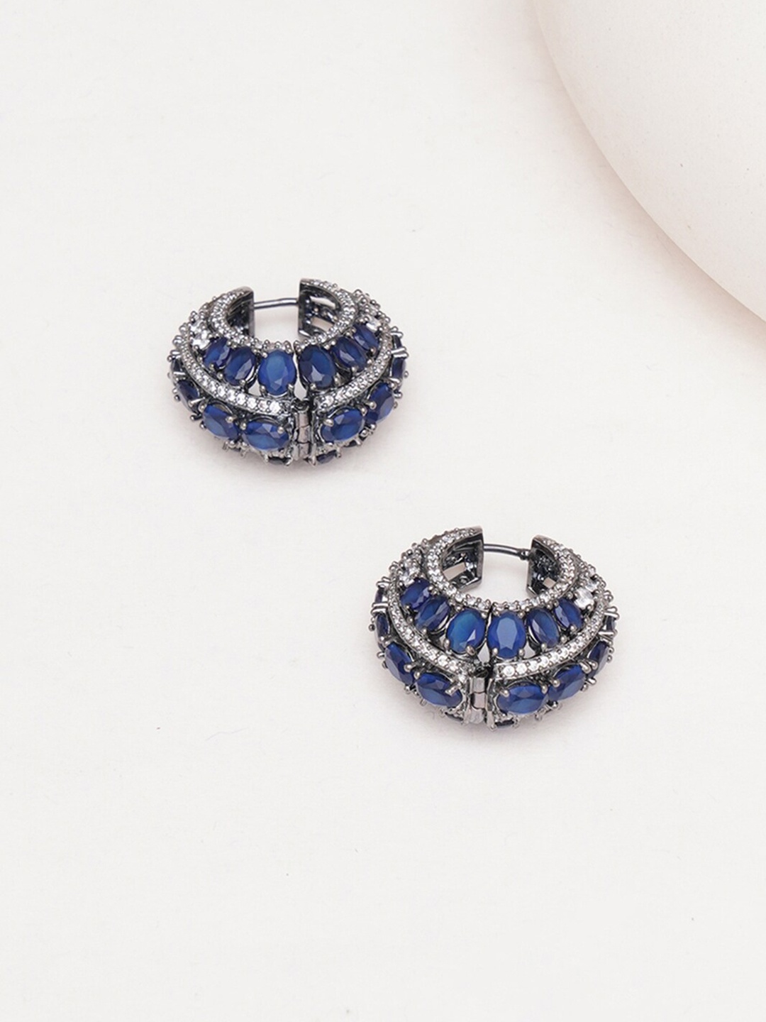 

RITU SINGH Rhodium-Plated Contemporary Studs Earrings, Silver