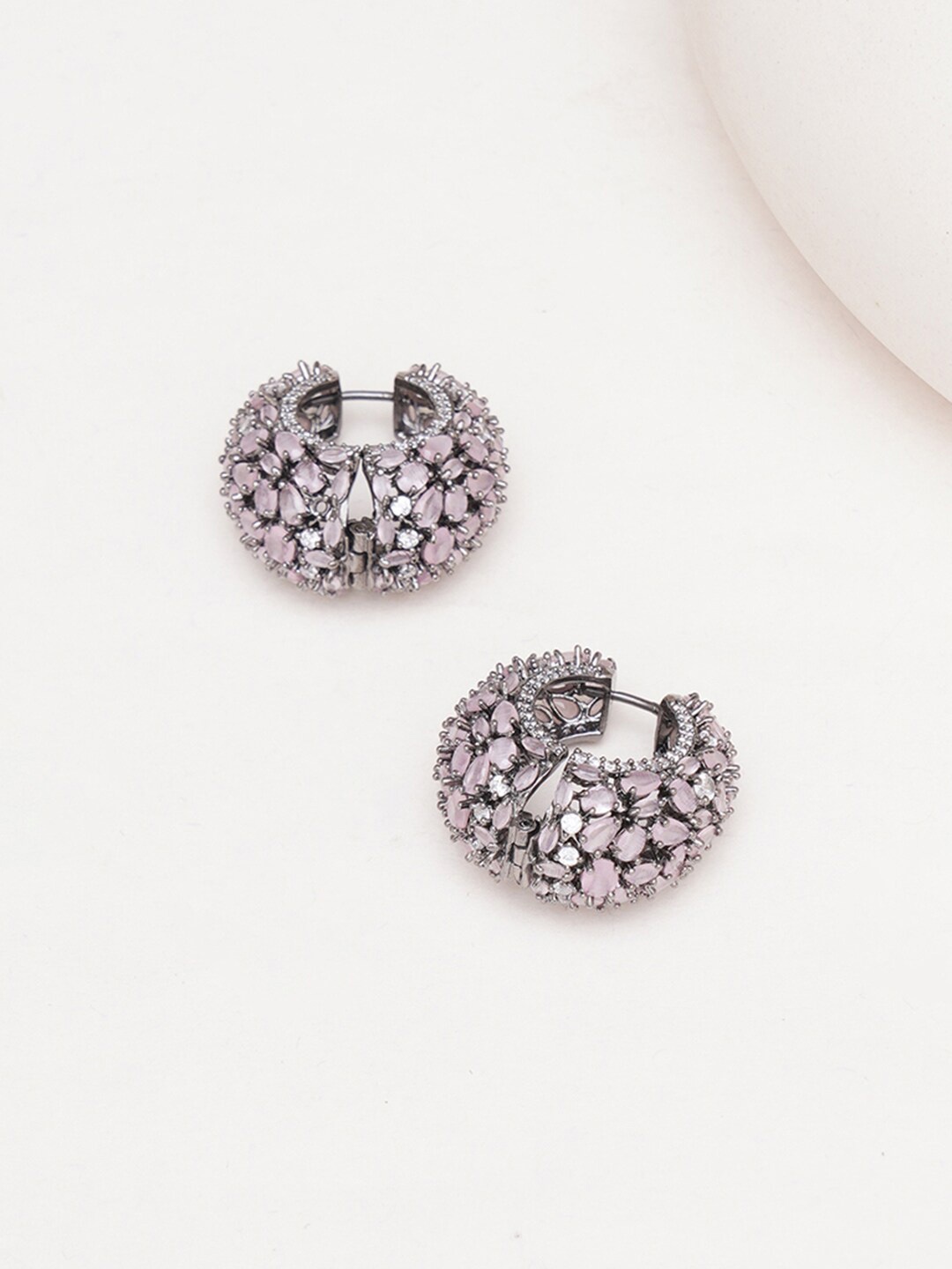 

RITU SINGH Rhodium-Plated Contemporary Studs Earrings, Silver