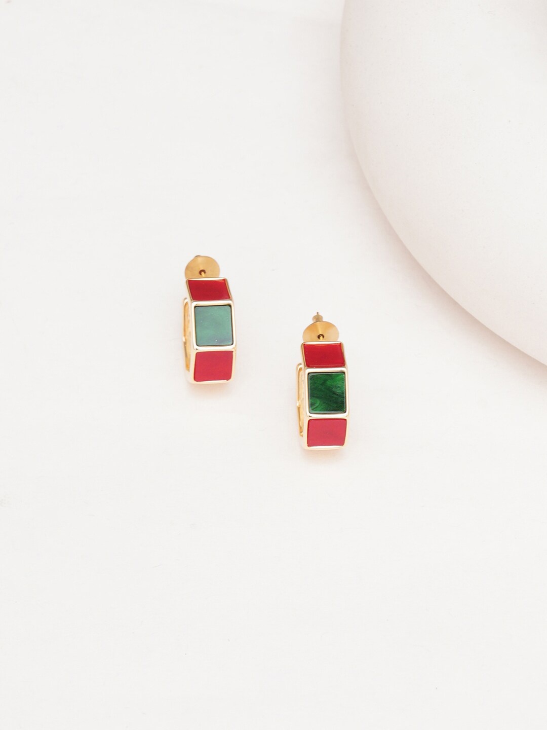 

RITU SINGH Gold-Plated Contemporary Studs Earrings