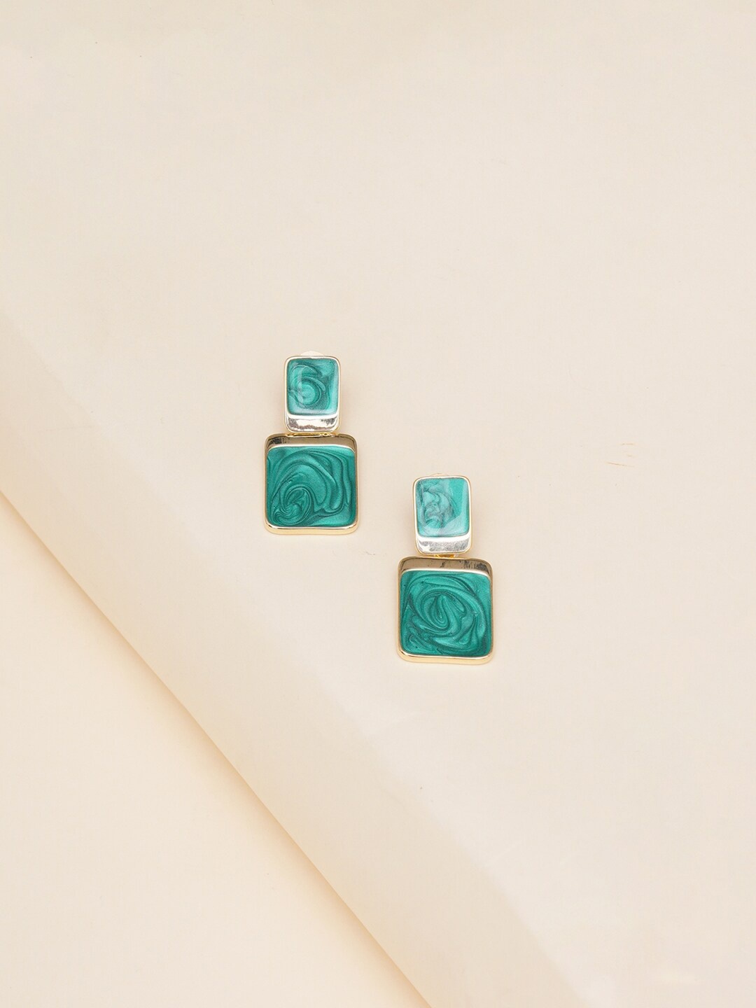 

RITU SINGH Gold-Plated Square Shaped Drop Earrings