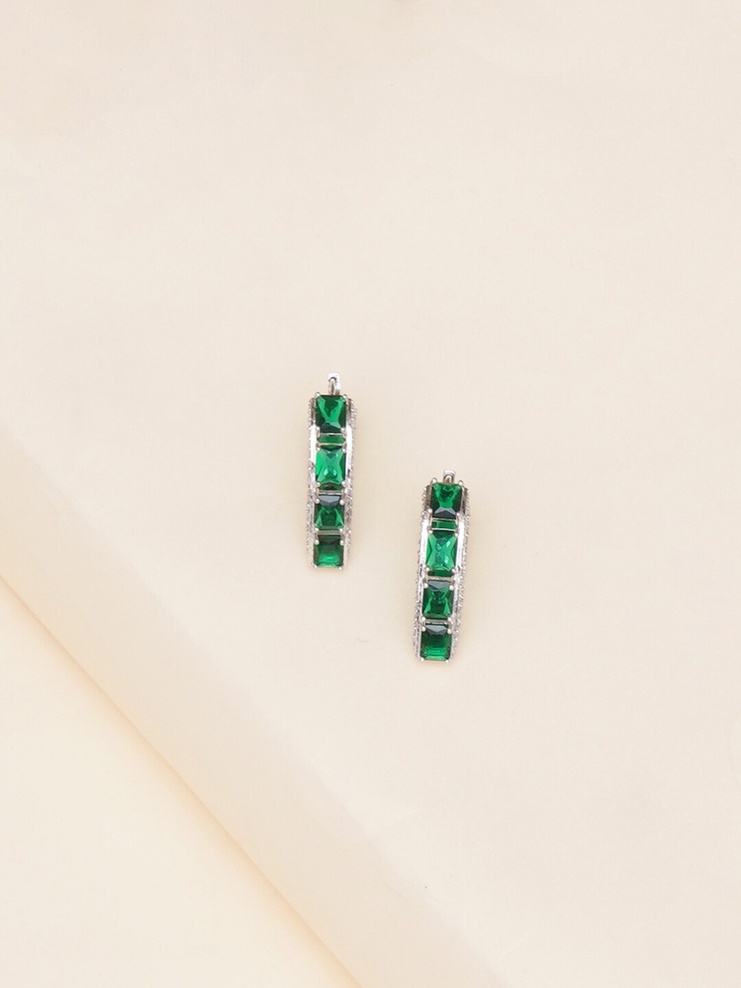 

RITU SINGH Silver-Plated Contemporary Hoop Earrings