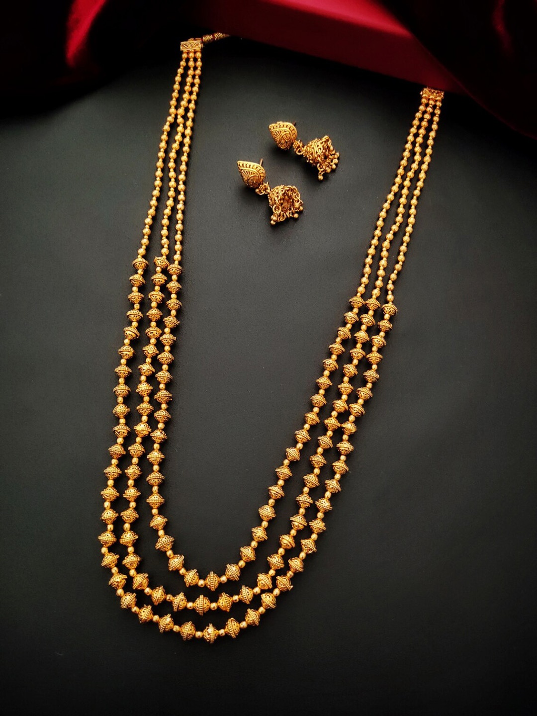 

Pihtara Jewels Gold-Plated Layered Necklace & Earrings