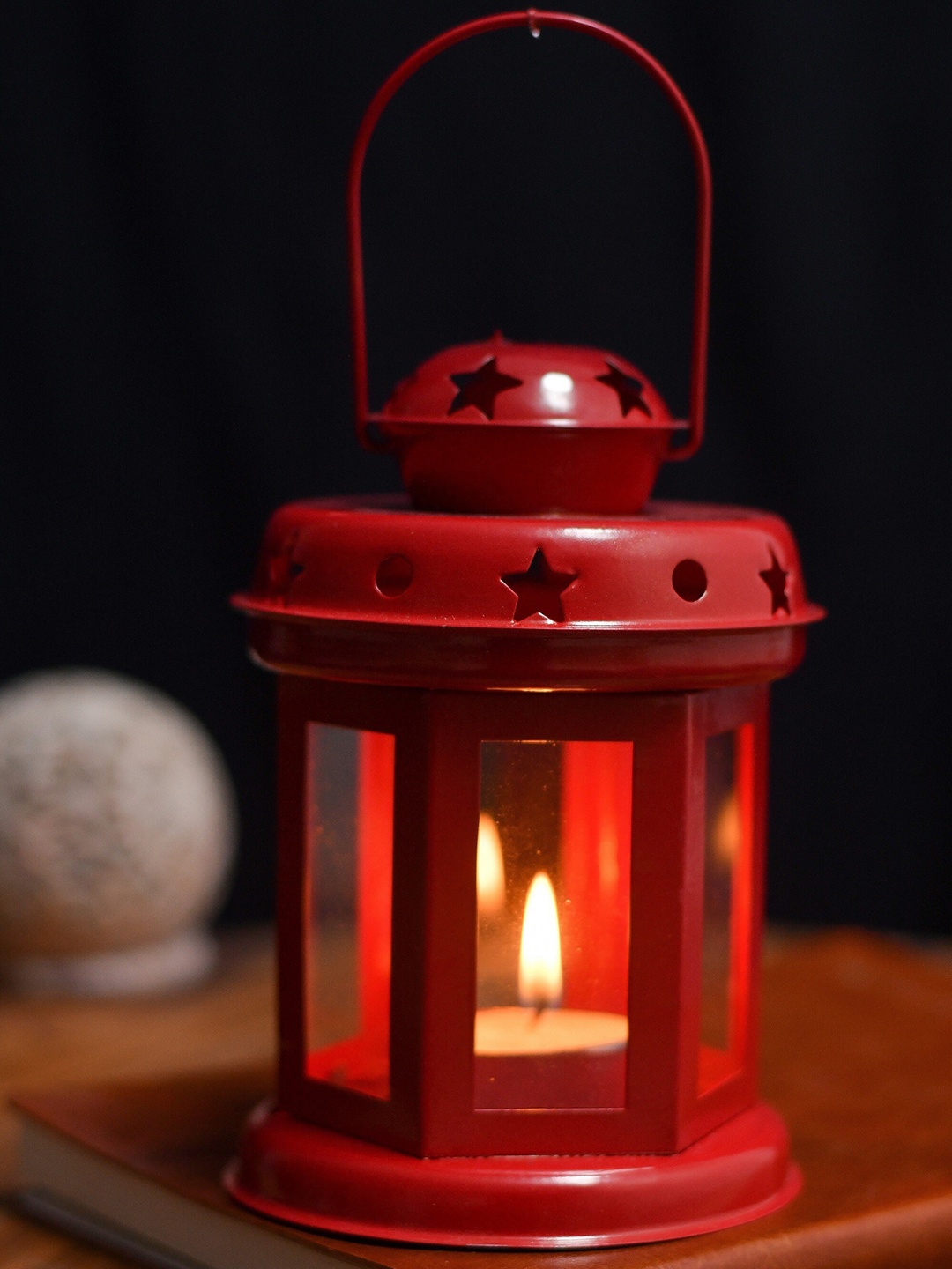 

Fashion Bizz 3 Pcs Red & Blue Lantern Shaped Candle Holders