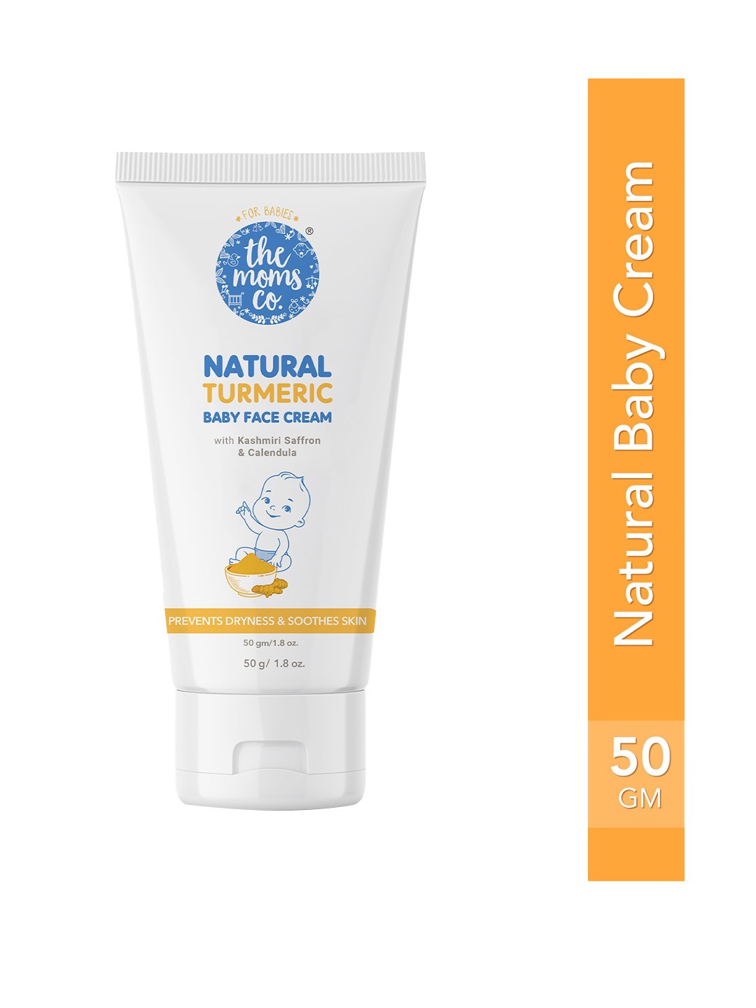 

The Moms Co. Natural Turmeric Baby Face Cream with Kashmiri Saffron & Calendula - 50g, White