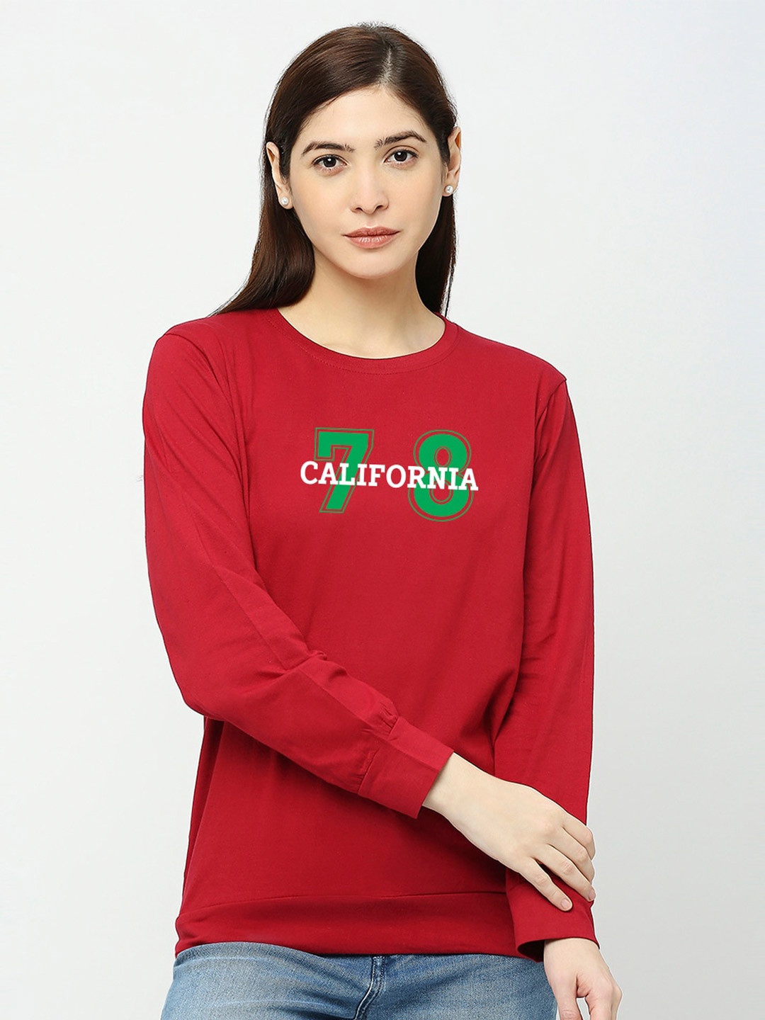 

STATUS MANTRA Varsity Printed Cotton Knitted T-shirt, Maroon