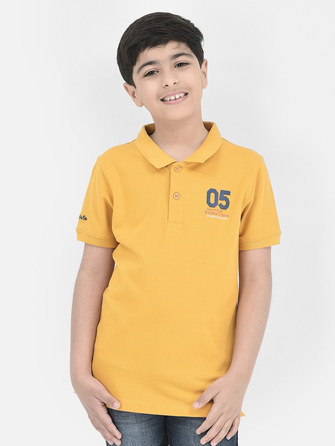 

Crimsoune Club Boys Polo Collar T-shirt, Mustard