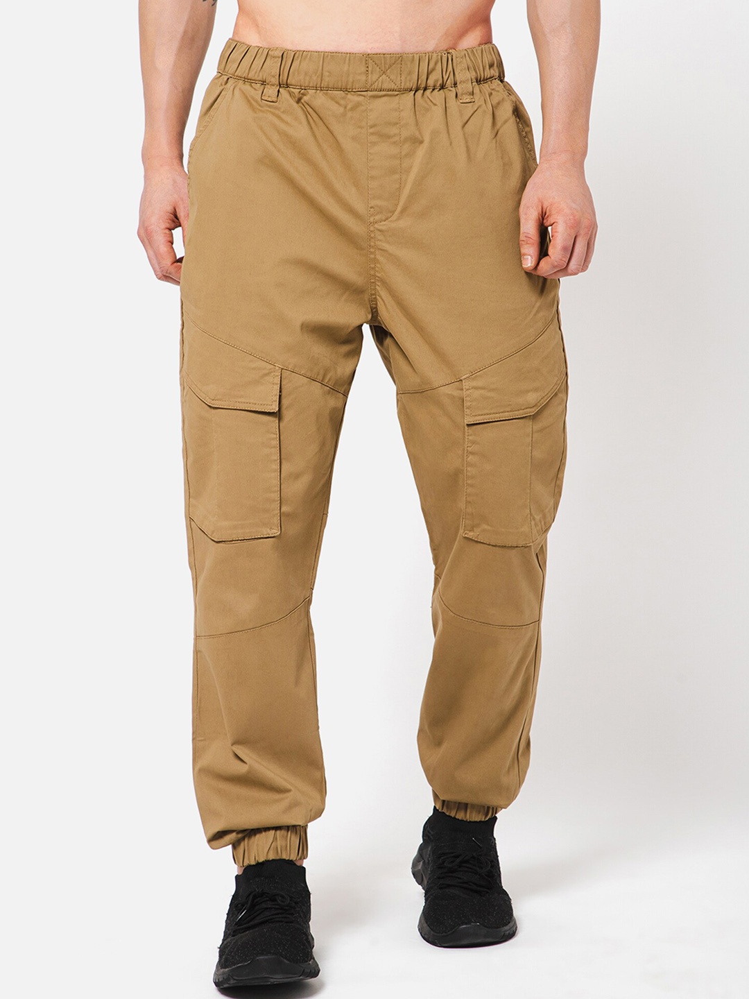 

PUNK Men Mid-Rise Loose Fit Joggers, Khaki