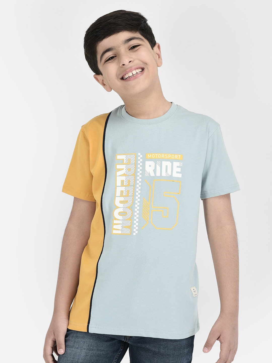 

Crimsoune Club Boys Typography Printed Pure Cotton T-Shirt, Blue