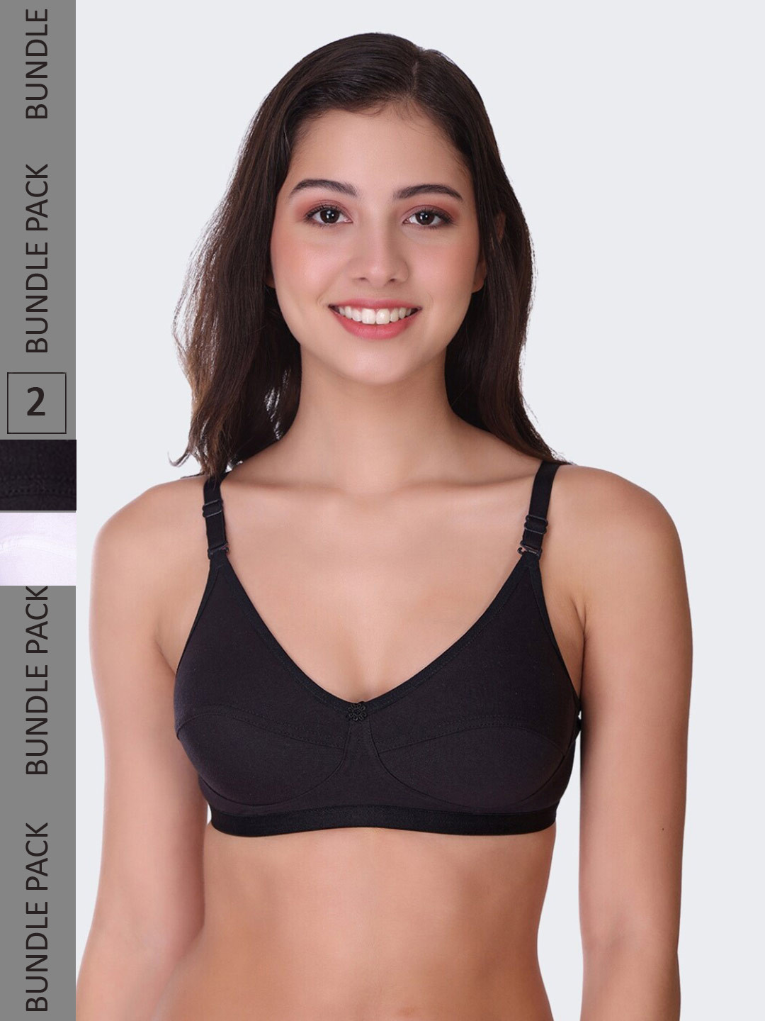 

POOJA RAGENEE Pack Of 2 Full Coverage Lightly Padded Bra bq2183c_2p_bl_wh_28c, White