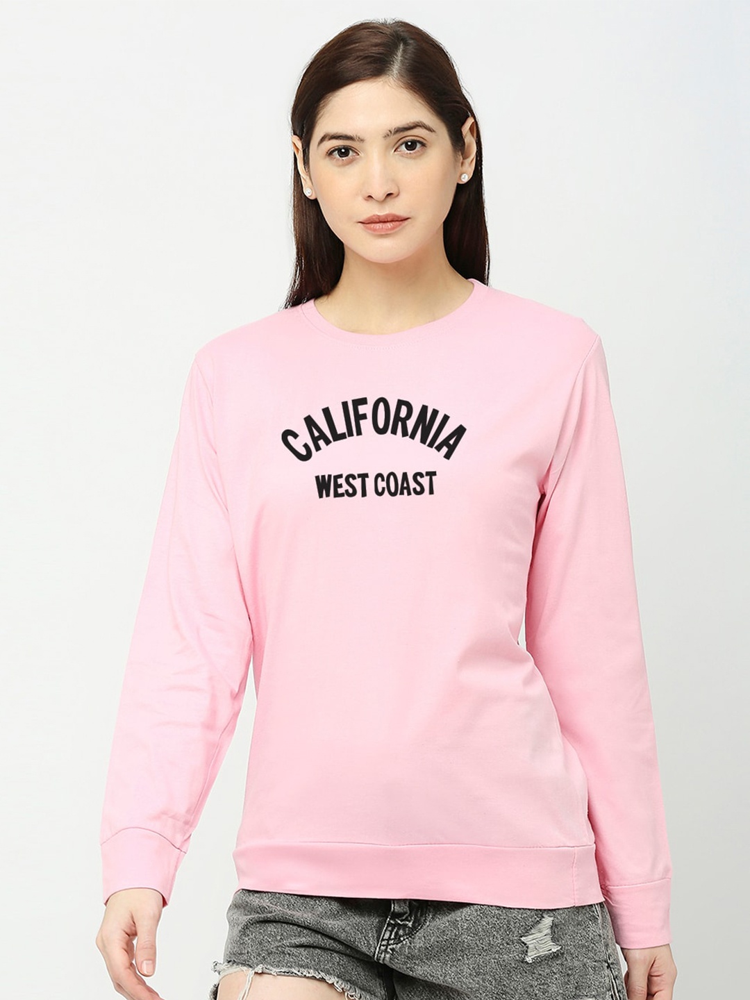 STATUS MANTRA Typography Printed Cotton T-shirt, Pink