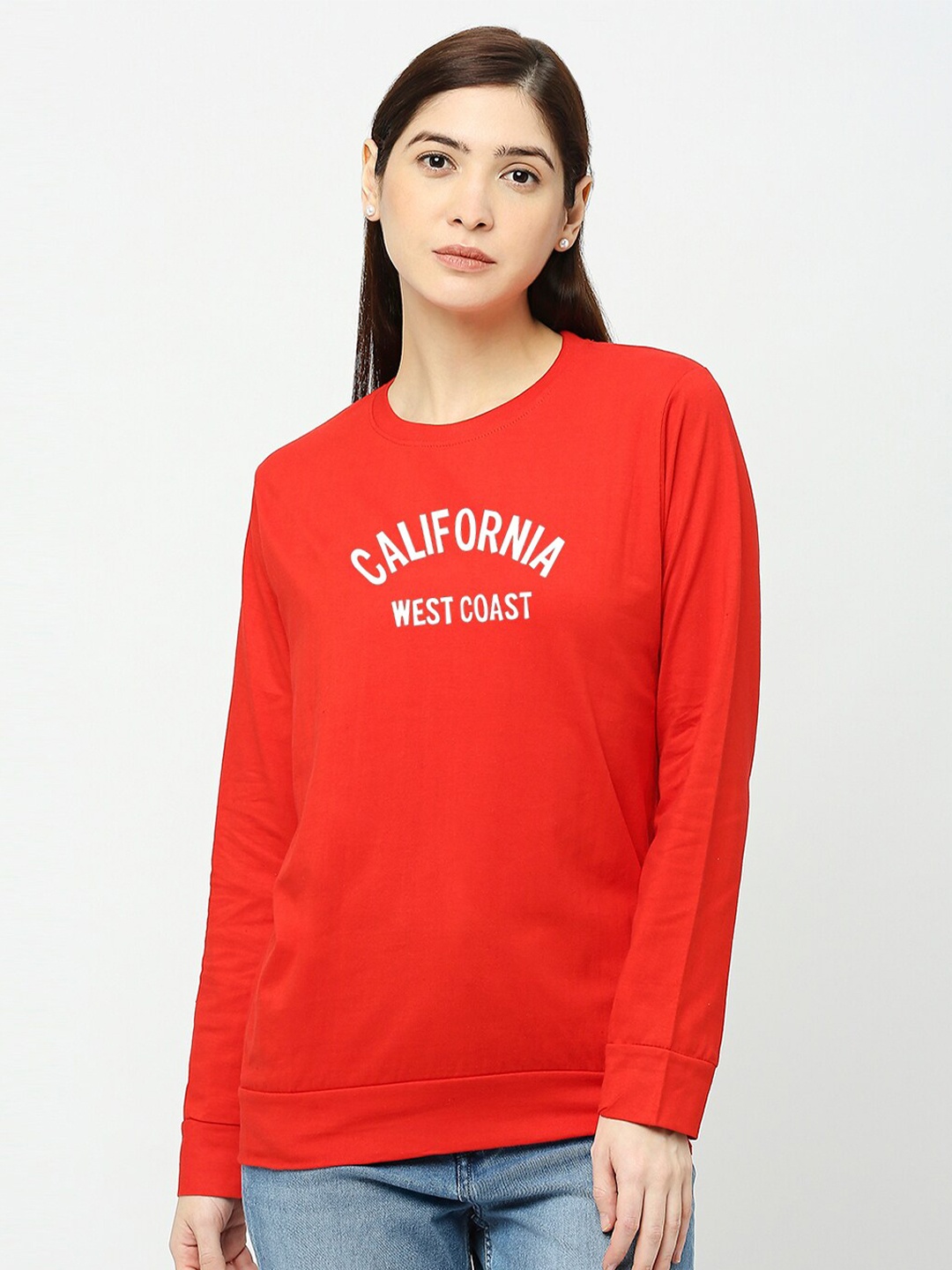 

STATUS MANTRA Typography Printed Cotton T-shirt, Red