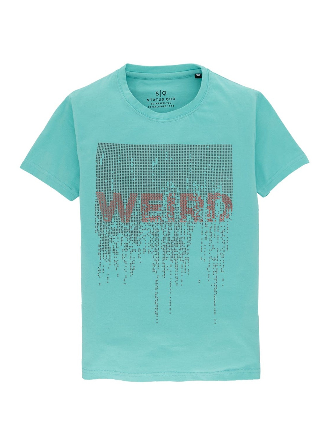 

Status Quo Boys Typography Printed Cotton T-shirt, Sea green