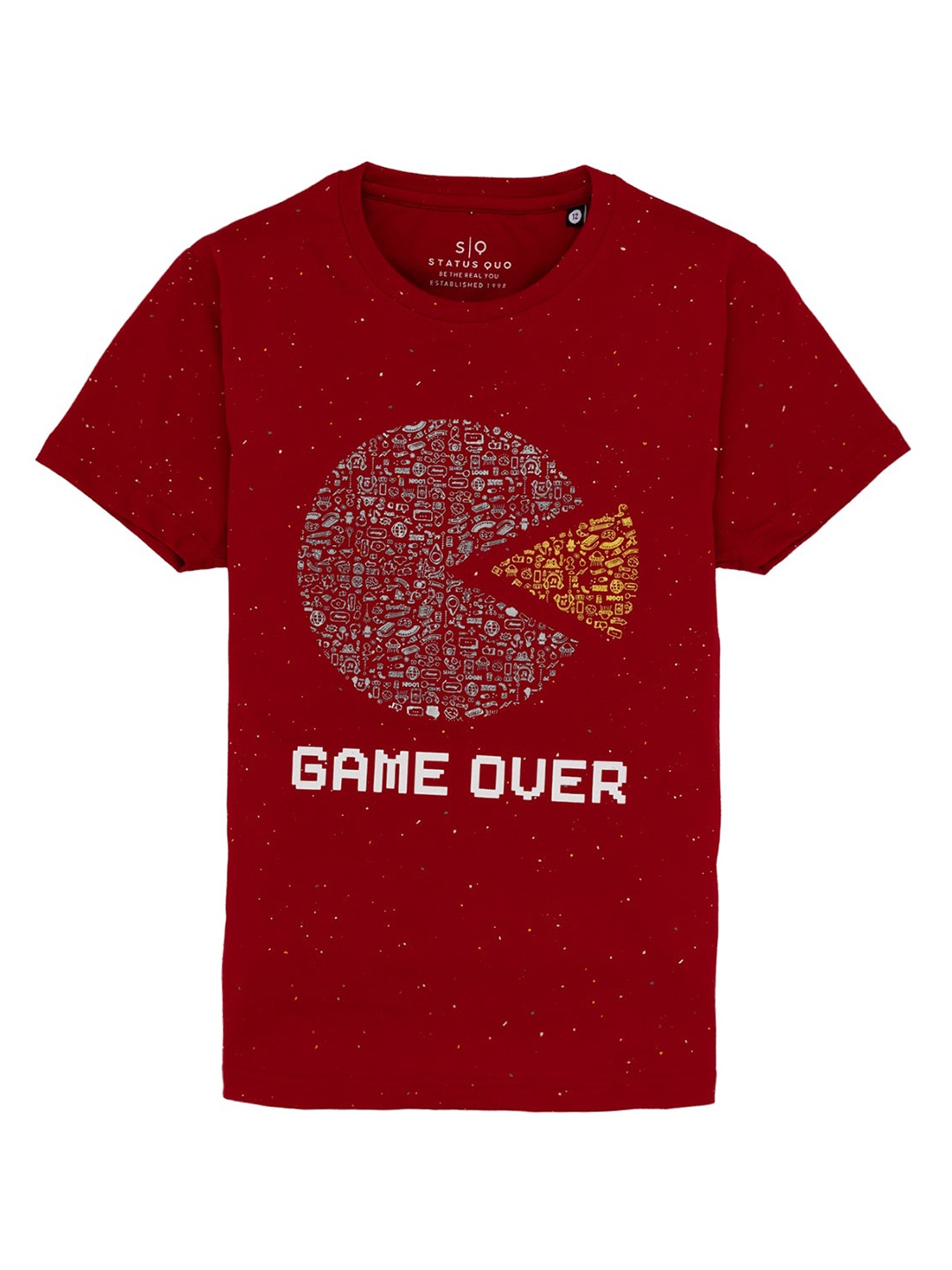 

Status Quo Boys Typography Printed Cotton T-shirt, Red