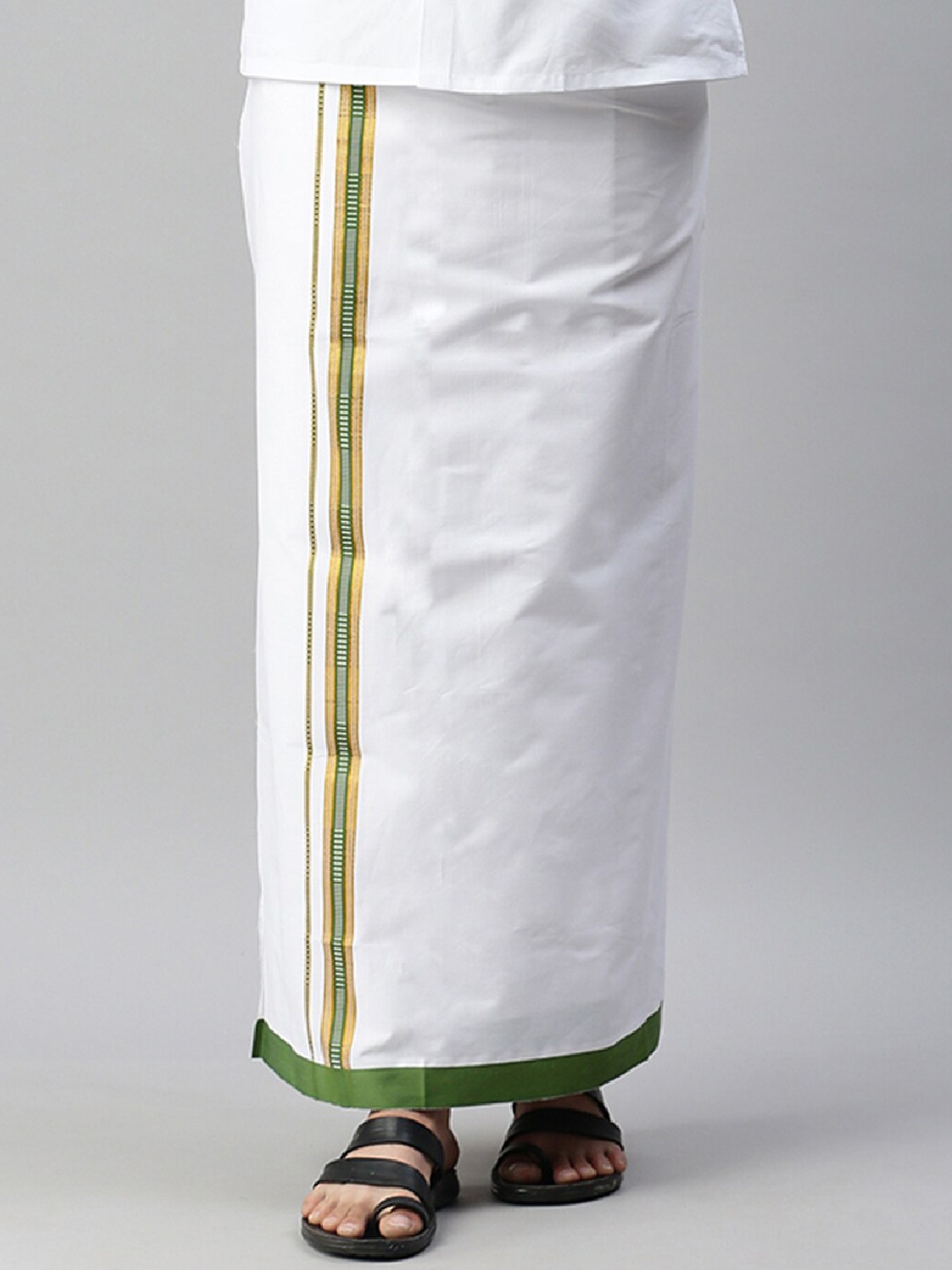 

Ramraj Cotton With Zari Border Dhoti, White