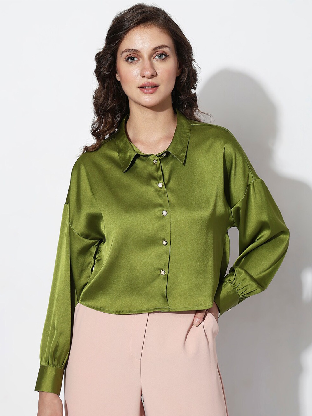 

Vero Moda Vm Uexjoann Ls Spread Collar Opaque Casual Shirt, Green