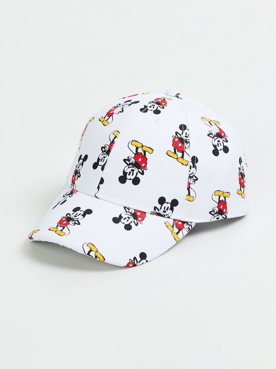 

max Boys Mickey Mouse Printed Cotton Baseball Cap, Off white