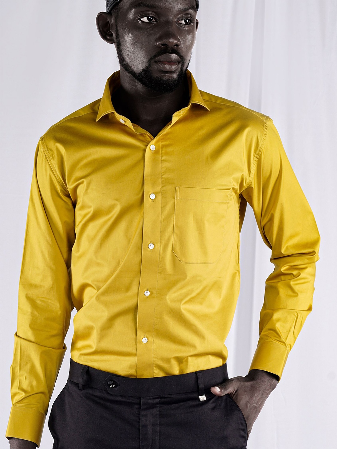 

FRENCH CROWN Standard Cotton Casual Shirt, Yellow