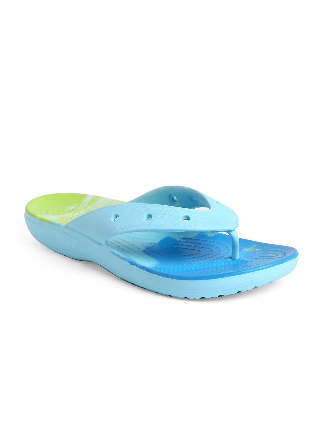 

Crocs Colourblocked Croslite Thong Flip-Flops, Blue