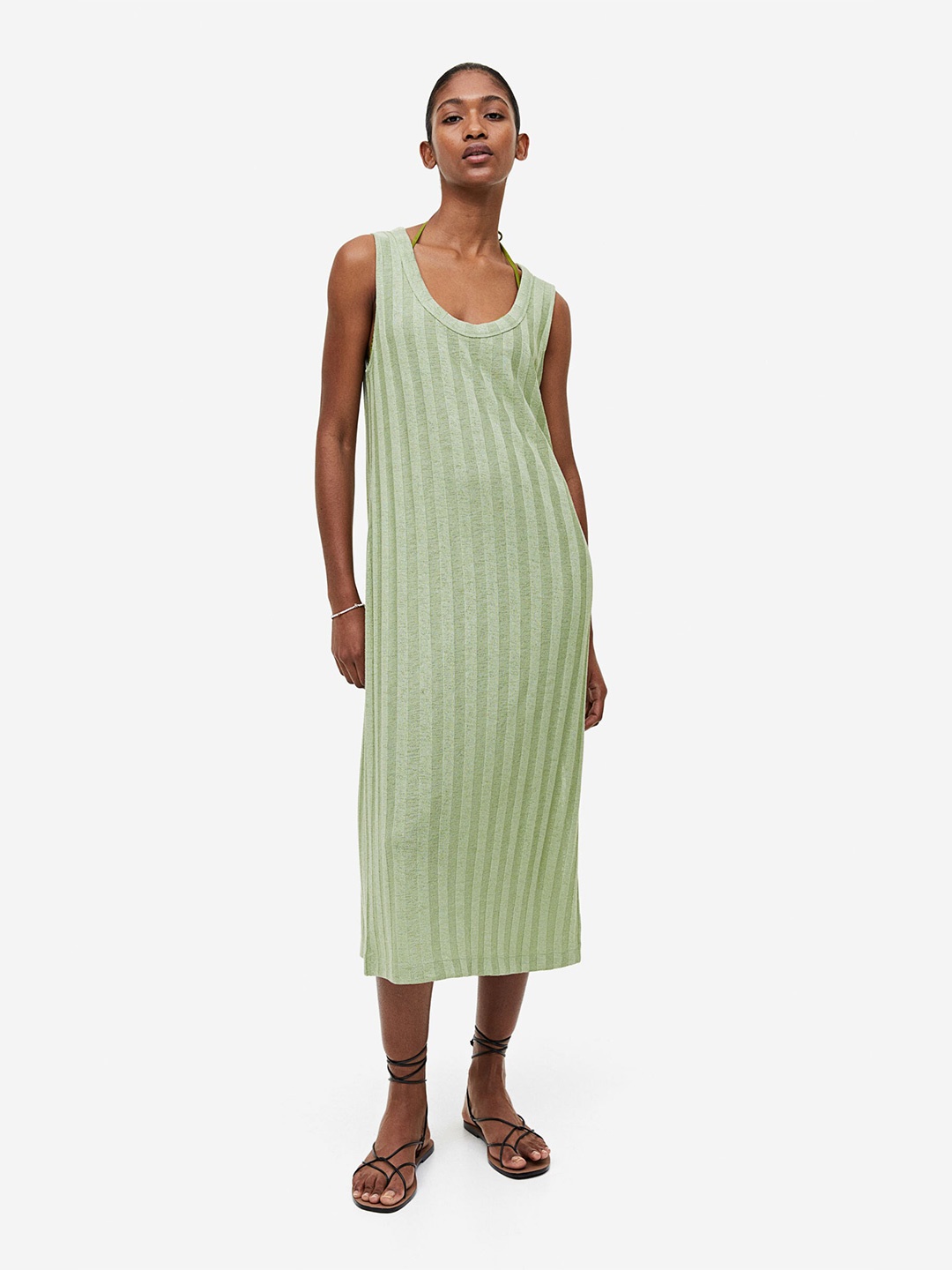 

H&M Rib-Knit Dress, Green