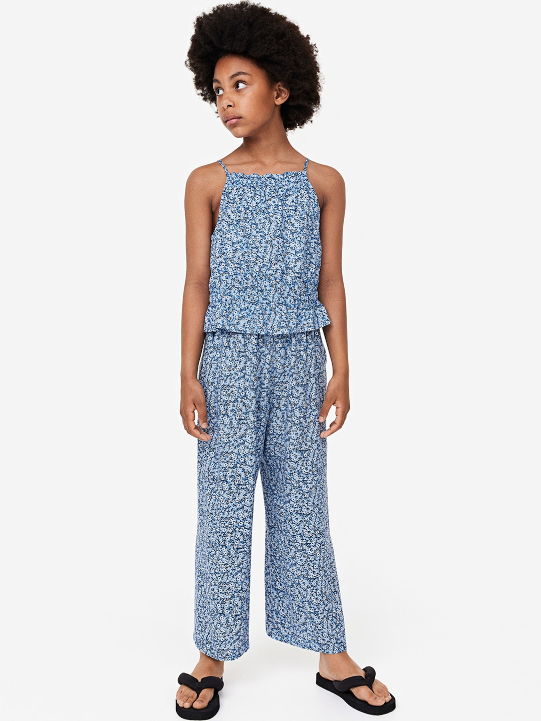 

H&M Girls Wide Trousers, Blue