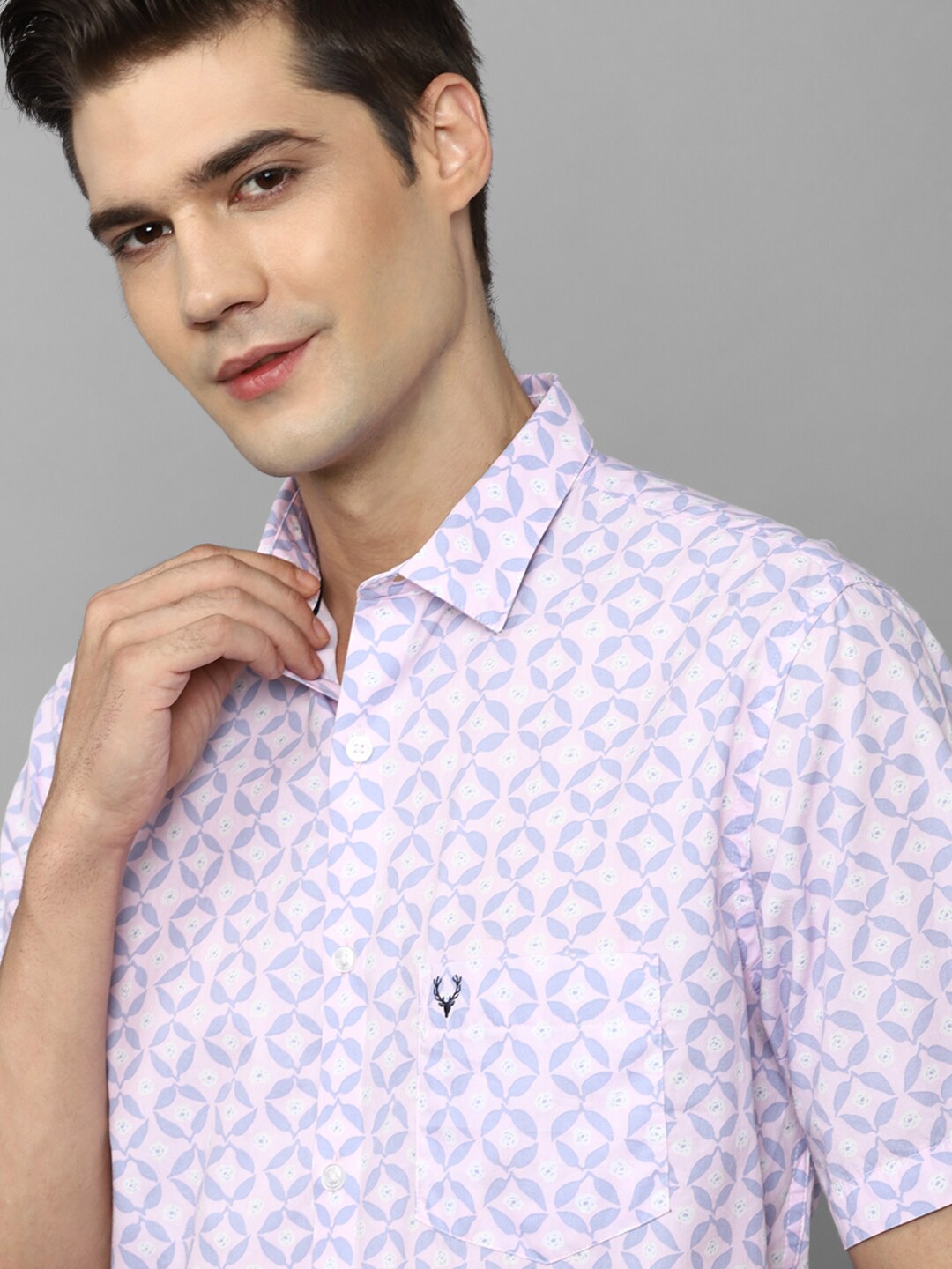 

Allen Solly Slim Fit Floral Printed Pure Cotton Casual Shirt, Purple