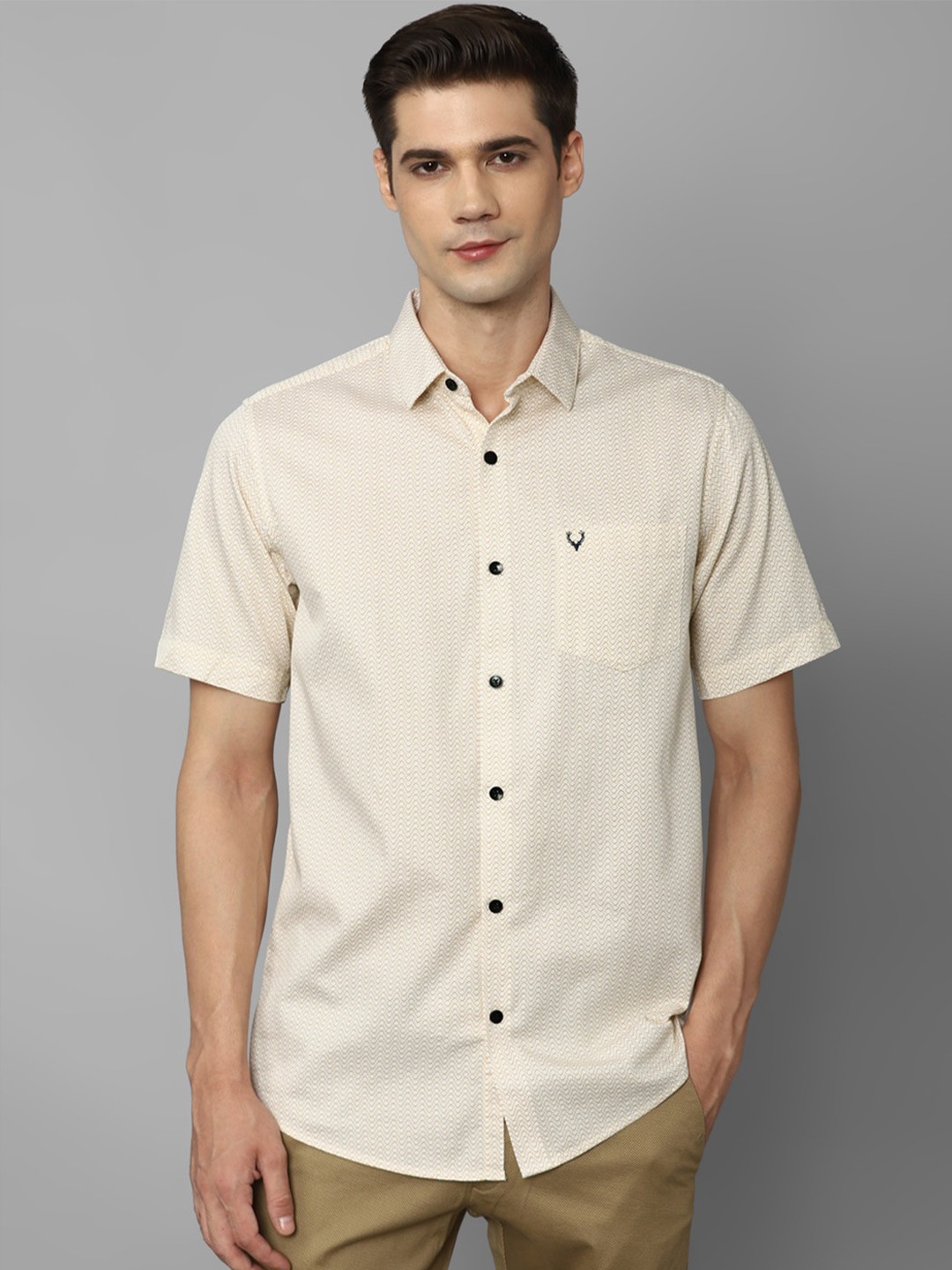 

Allen Solly Slim Fit Pure Cotton Casual Shirt, Beige