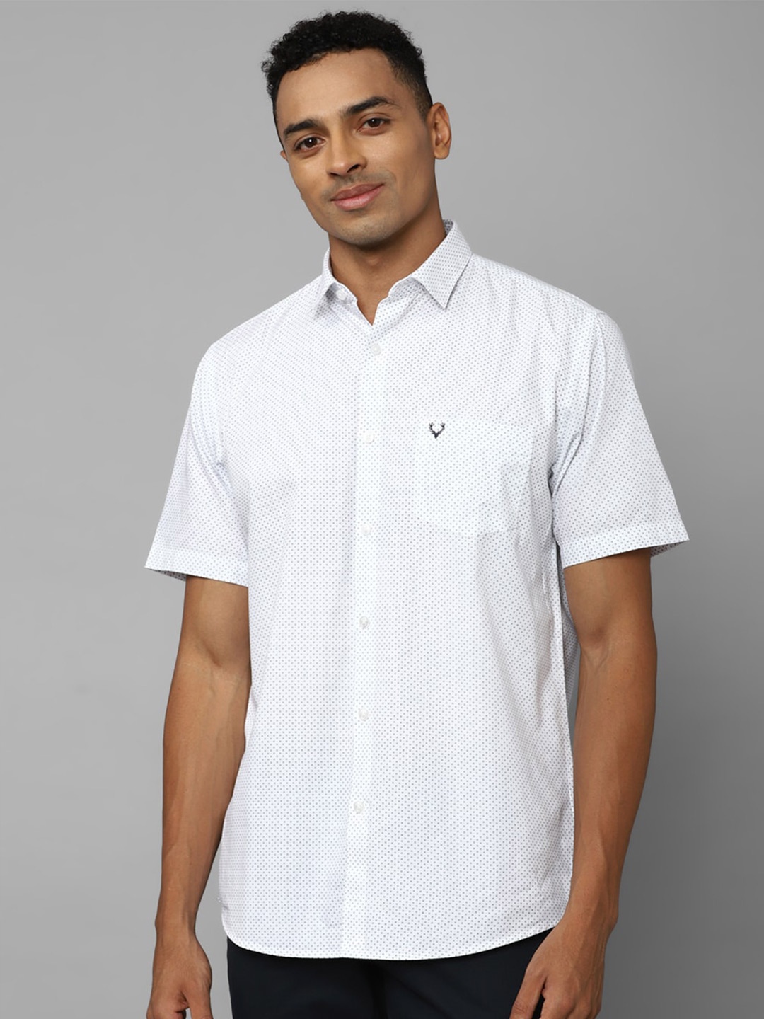 

Allen Solly Slim Fit Micro Ditsy Printed Pure Cotton Casual Shirt, White