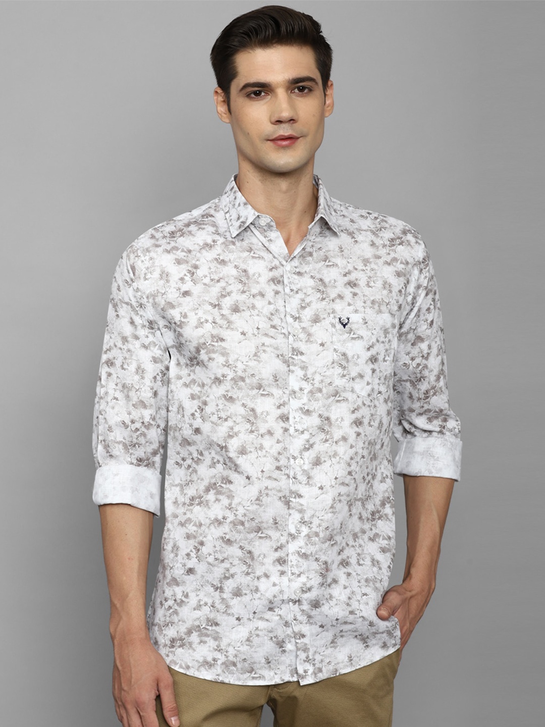

Allen Solly Slim Fit Abstract Printed Pure Cotton Casual Shirt, White